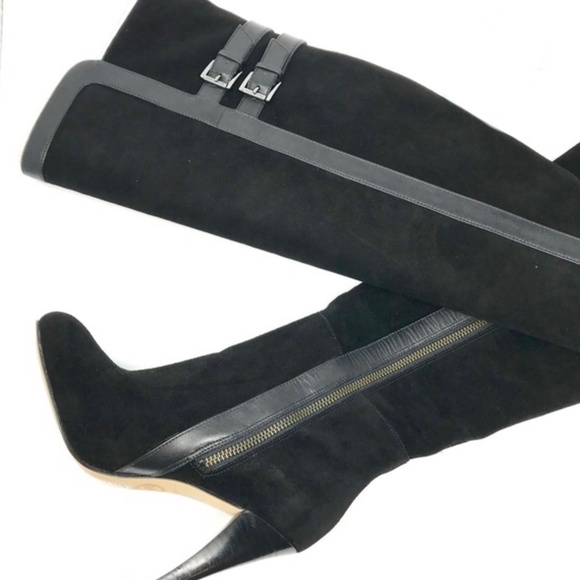 MICHAEL KORS DELANEY OVER THE KNEE TALL BLACK SUEDE LEATHER BOOTS - Wore Once! 8 - Picture 3 of 10